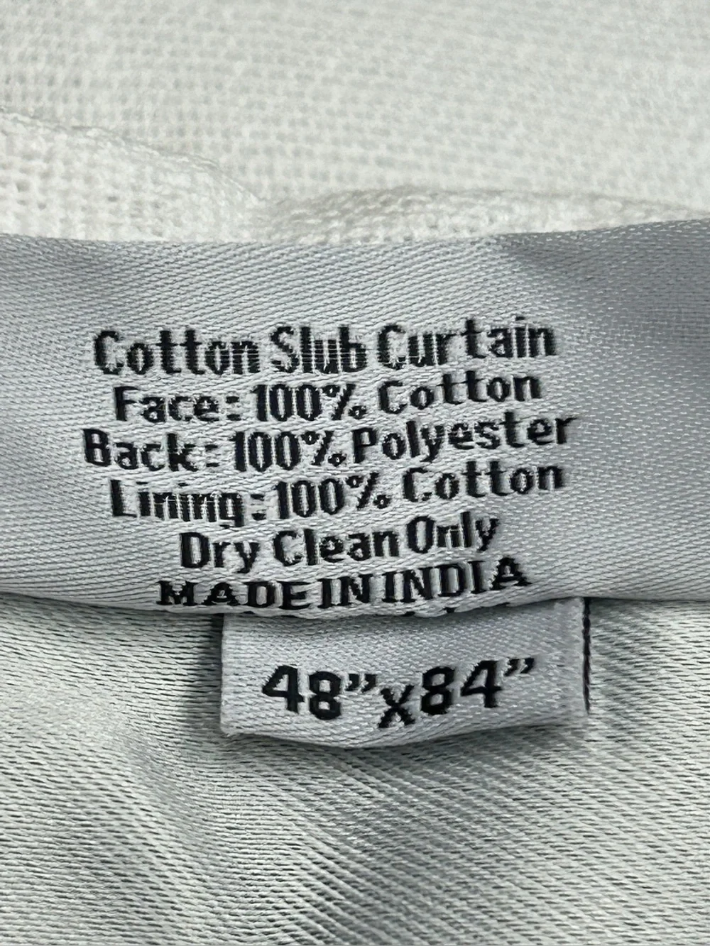 QUINCE Set Of 2 48x84 Cotton Slub Blackout Curtains White 0797